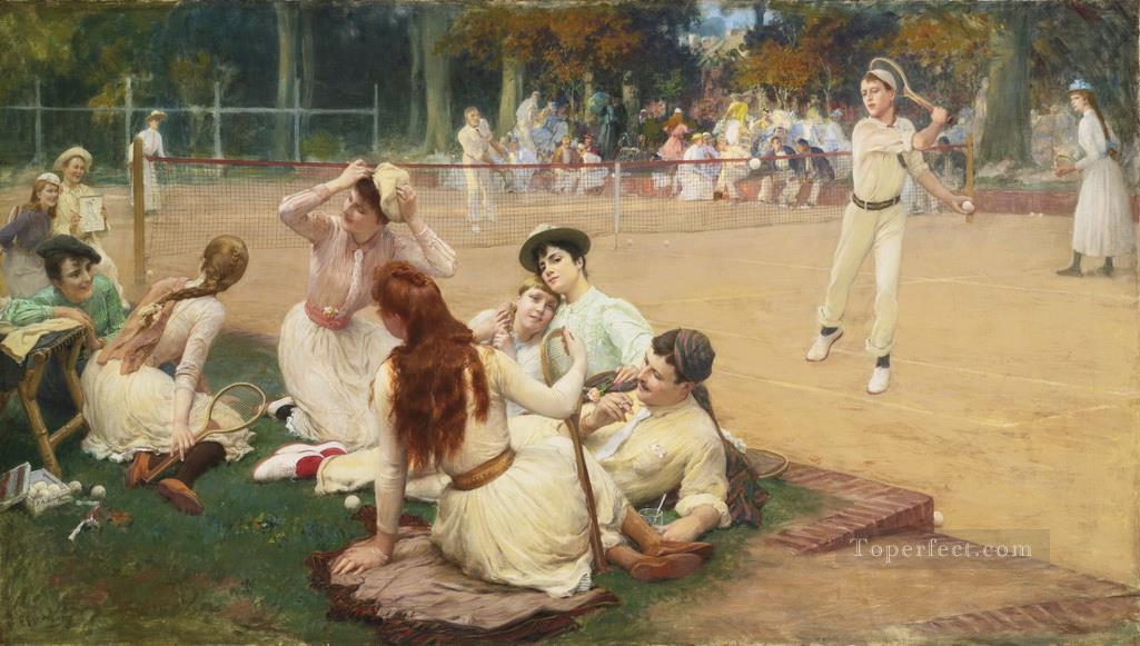 Lawn Tennis Club Frederick Arthur Bridgman Ölgemälde